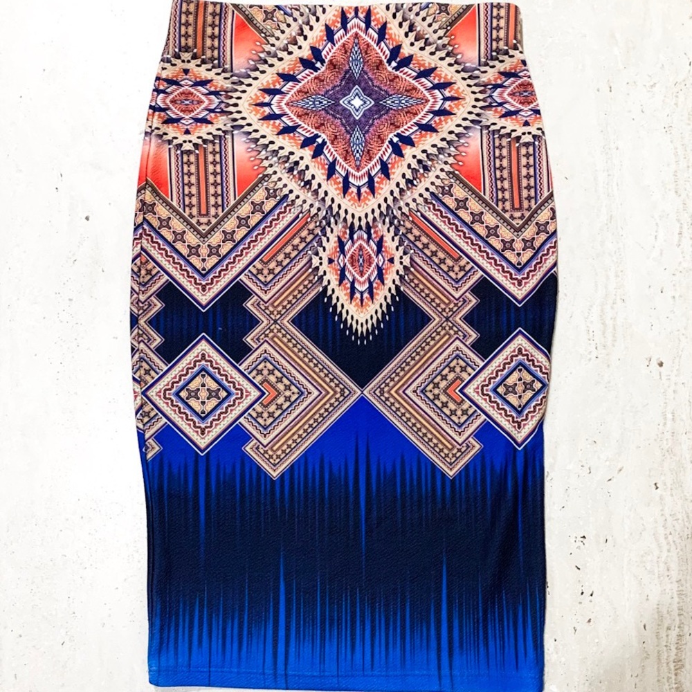 Multi Colored Midi Skirt